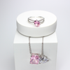 925 Sterling Silver PinkBlush Jewelry Set, Soft Pink Stone, Feminine & Delicate