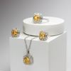 925 Sterling Silver Mimosa Jewelry Set, Bright Yellow Gemstone, Elegant & Trendy