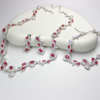 925 Sterling Silver Ruby Jewelry Set, Red Gemstone Necklace, Earrings & Bracelet, Hypoallergenic & Tarnish-Free Luxury Jewelry