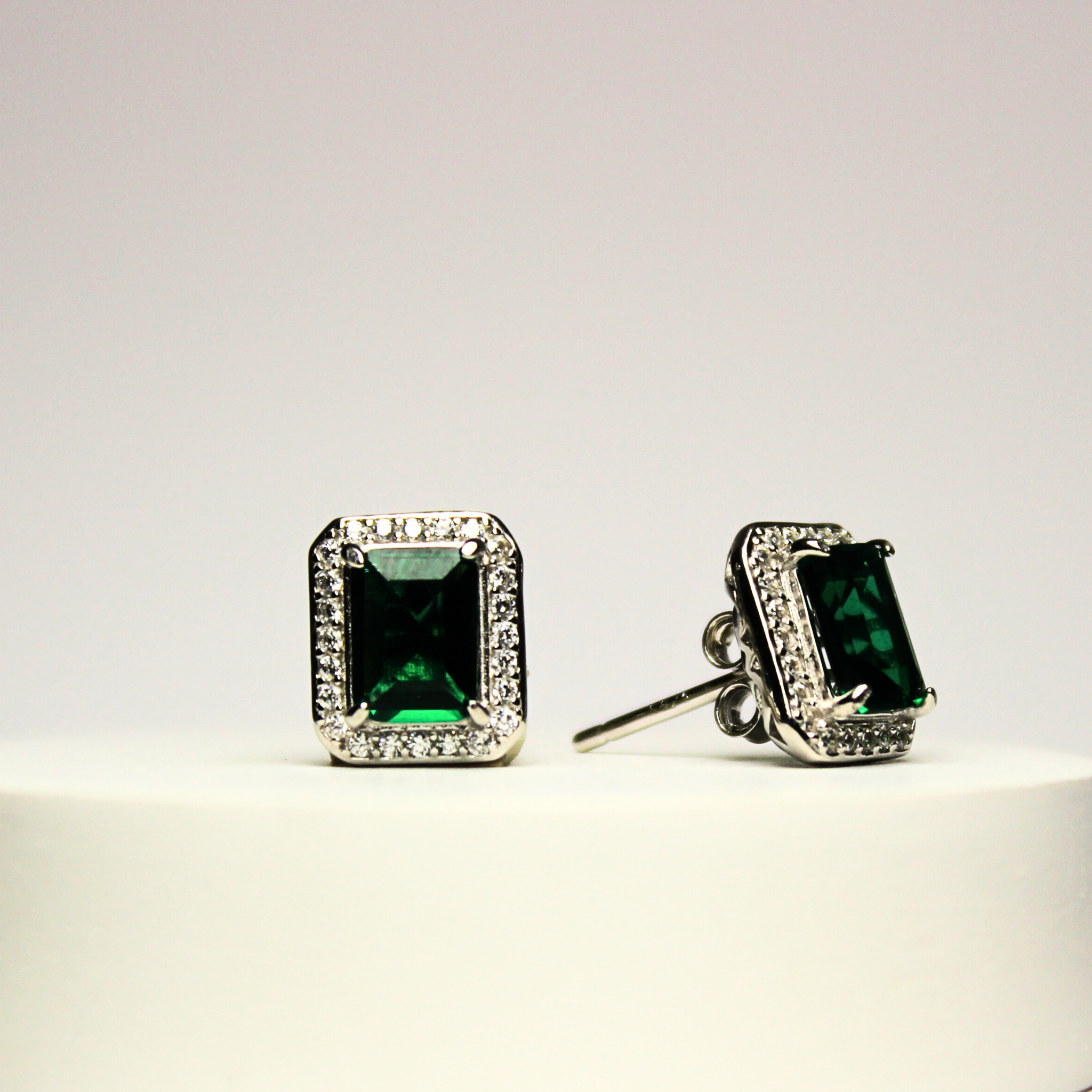 925 Sterling Silver Emerald Earrings, Regal & Timeless, Lightweight Design