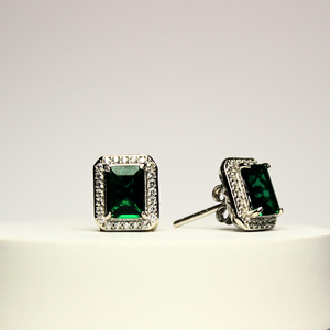 925 Sterling Silver Emerald Earrings, Regal & Timeless, Lightweight Design