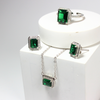 925 Sterling Silver Emerald Jewelry Set, Classic & Regal, Hypoallergenic Jewelry