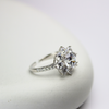 Elegant Flower Bloom Ring in 92.5 sterling silver, featuring a delicate floral design inspired by nature. Tarnish-free, hypoallergenic, and perfect for sensitive skin—symbolizing growth, beauty, and new beginnings.