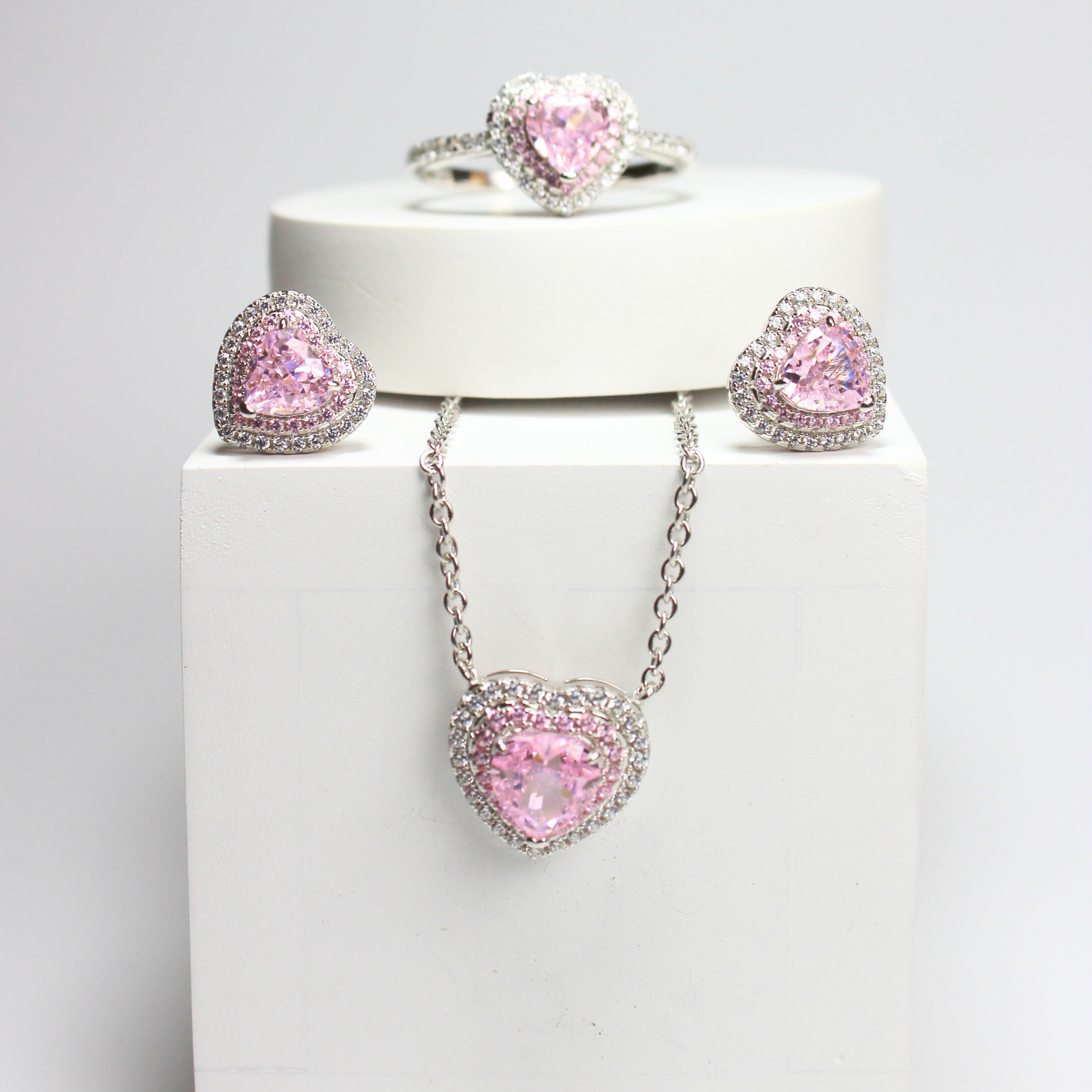 925 Sterling Silver Cupid Heart Jewelry Set, Romantic & Chic, Perfect for Gifting