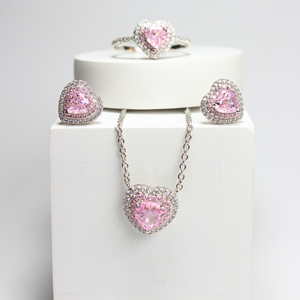 925 Sterling Silver Cupid Heart Jewelry Set, Romantic & Chic, Perfect for Gifting