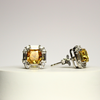 925 Sterling Silver Mimosa Earrings, Yellow Gemstone Studs, Hypoallergenic & Tarnish-Free, Elegant Statement Jewelry