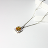 925 Sterling Silver Mimosa Necklace, Yellow Gemstone Pendant, Hypoallergenic & Tarnish-Free, Elegant Statement Jewelry