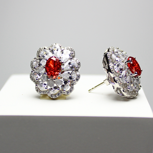 925 Sterling Silver Crimson Ruby Earrings, Luxurious & Bold, Tarnish-Free