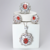 925 Sterling Silver Crimson Ruby Jewelry Set, Bold & Luxurious, Timeless Appeal
