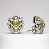 925 Sterling Silver Saffra Earrings, Golden Gemstone Studs, Hypoallergenic & Tarnish-Free, Elegant Statement Jewelry