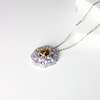 925 Sterling Silver Saffra Necklace, Yellow Gemstone Pendant, Hypoallergenic & Tarnish-Free, Elegant Statement Jewelry