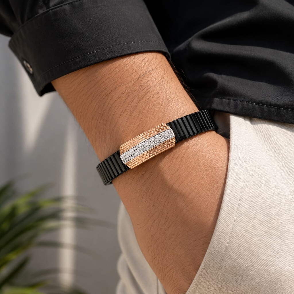 Blak and Rose gold 925 Sterling Siver Bracelet